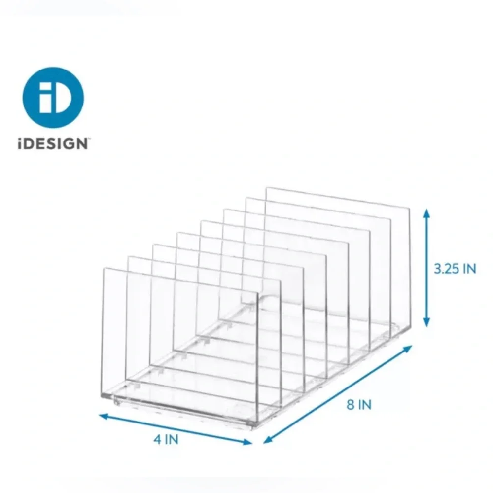 iDesign Clear Acrylic 7 Slot Cosmetic Palette Organizer.